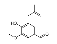 Benzaldehyde, 3-ethoxy-4-hydroxy-5-(2-methyl-2-propenyl)- (9CI)结构式