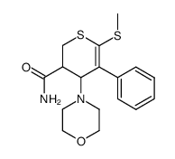 6-methylsulfanyl-4-morpholin-4-yl-5-phenyl-3,4-dihydro-2H-thiopyran-3-carboxylic acid amide结构式