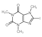 8-iodo-1,3,7-trimethyl-purine-2,6-dione结构式
