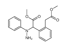 (2-Methoxycarbonylmethyl-phenyl)-(N-phenyl-hydrazino)-acetic acid methyl ester结构式