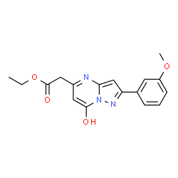 Pyrazolo[1,5-a]pyrimidine-5-acetic acid, 7-hydroxy-2-(3-methoxyphenyl)-, ethyl ester (9CI) picture