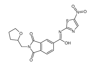 N-(5-nitro-1,3-thiazol-2-yl)-1,3-dioxo-2-(oxolan-2-ylmethyl)isoindole-5-carboxamide Structure