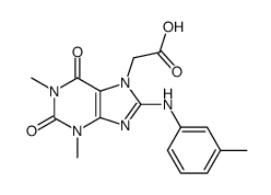 [1,3-dimethyl-8-(3-methyl-anilino)-2,6-dioxo-1,2,3,6-tetrahydro-purin-7-yl]-acetic acid结构式