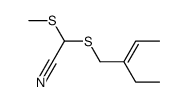 ((E)-2-Ethyl-but-2-enylsulfanyl)-methylsulfanyl-acetonitrile结构式