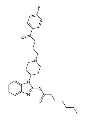 1-(4-fluoro-phenyl)-4-[4-(2-heptanoylsulfanyl-benzoimidazol-1-yl)-piperidin-1-yl]-butan-1-one Structure