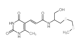 N-[1-hydroxy-3-(methylsulfanylmethylsulfanyl)propan-2-yl]-3-(4-methyl-2,6-dioxo-3H-pyrimidin-5-yl)prop-2-enamide结构式