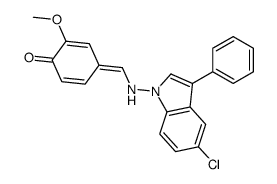 4-[[(5-chloro-3-phenylindol-1-yl)amino]methylidene]-2-methoxycyclohexa-2,5-dien-1-one结构式