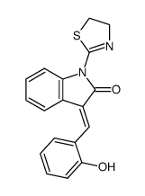 1-(4,5-Dihydro-thiazol-2-yl)-3-[1-(2-hydroxy-phenyl)-meth-(Z)-ylidene]-1,3-dihydro-indol-2-one Structure