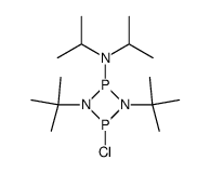 (1,3-Di-tert-butyl-4-chloro-[1,3,2,4]diazadiphosphetidin-2-yl)-diisopropyl-amine结构式