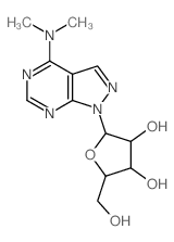 1H-Pyrazolo[3,4-d]pyrimidin-4-amine,N,N-dimethyl-1-b-D-ribofuranosyl-结构式
