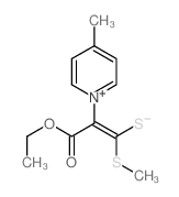 Pyridinium,1-[1-(ethoxycarbonyl)-2-(methylthio)-2-thioxoethyl]-4-methyl-, inner salt结构式