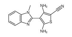 4-(1-methylbenzimidazol-2-yl)-3,5-diaminothiophene-2-carbonitrile结构式