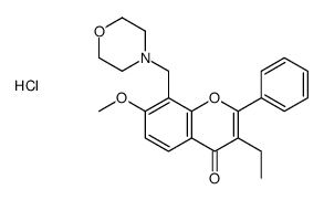3-ethyl-7-methoxy-8-(morpholin-4-ium-4-ylmethyl)-2-phenylchromen-4-one,chloride Structure