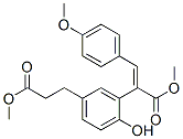4-Hydroxy-3-[(E)-1-(methoxycarbonyl)-2-(4-methoxyphenyl)ethenyl]benzenepropanoic acid methyl ester结构式