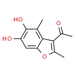 Ethanone, 1-(5,6-dihydroxy-2,4-dimethyl-3-benzofuranyl)- (9CI) structure