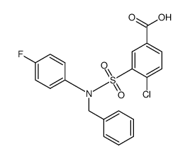 3-[[BENZYL(4-FLUOROPHENYL)AMINO]SULFONYL]-4-CHLOROBENZOIC ACID结构式