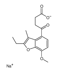2-Ethyl-7-methoxy-3-methyl-γ-oxo-4-benzofuranbutyric acid sodium salt structure