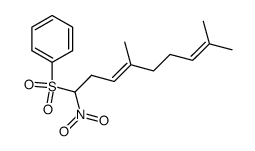 (E)-((4,8-dimethyl-1-nitronona-3,7-dien-1-yl)sulfonyl)benzene结构式
