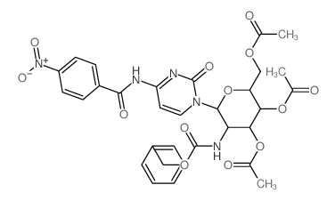 Benzamide,N-[1-[2-(carboxyamino)-2-deoxy-b-D-glucopyranosyl]-1,2-dihydro-2-oxo-4-pyrimidinyl]-p-nitro-, benzylester, triacetate (ester) (8CI)结构式