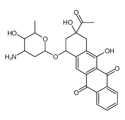 9-acetyl-7-(4-amino-5-hydroxy-6-methyloxan-2-yl)oxy-9,11-dihydroxy-8,10-dihydro-7H-tetracene-5,12-dione结构式