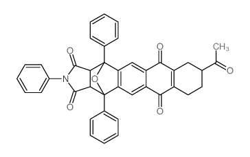 N-Phenyl-2-acetyl-7,10-diphenyl-7,10-epoxy-1,2,3,4,7,8,9,10-octahydronaphthacene-5,12-quinone-8,9-dicarboximide结构式