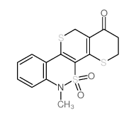 1H-Thiopyrano[2',3':4,5]thiopyrano[3,2-c][2,1]benzothiazin-1-one,2,3,6,12-tetrahydro-6-methyl-, 5,5-dioxide结构式
