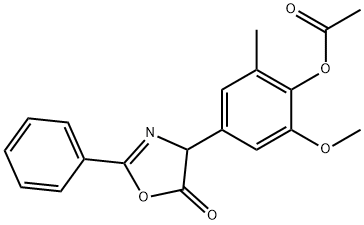 2-Oxazolin-5-one,4-(4-hydroxy-5-methoxy-m-tolyl)-2-phenyl-,acetate (ester) (5CI) picture