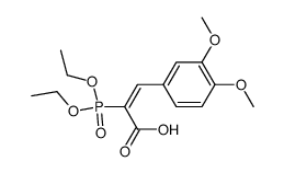 (E)-2-diethoxyphosphoryl-3-(3,4-dimethoxyphenyl)acrylic acid Structure