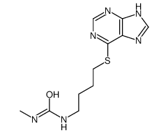 1-methyl-3-[4-(7H-purin-6-ylsulfanyl)butyl]urea结构式