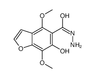 6-hydroxy-4,7-dimethoxy-1-benzofuran-5-carbohydrazide Structure