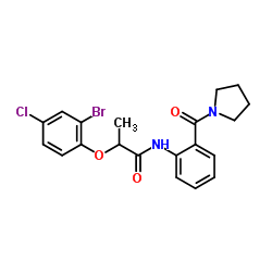 2-(2-Bromo-4-chlorophenoxy)-N-[2-(1-pyrrolidinylcarbonyl)phenyl]propanamide结构式