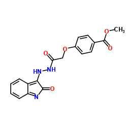 Methyl 4-{2-oxo-2-[2-(2-oxo-2H-indol-3-yl)hydrazino]ethoxy}benzoate Structure