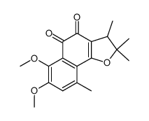 (+/-)-2,3,4,5-Tetrahydro-6,7-dimethoxy-2,2,3,9-tetramethylnaphtho<1,2-b>furan-4,5-dione <(+/-)-8-Methoxy-β-isotrypethelone methyl ether> Structure