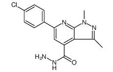 1H-Pyrazolo[3,4-b]pyridine-4-carboxylic acid, 6-(4-chlorophenyl)-1,3-dimethyl-, hydrazide picture