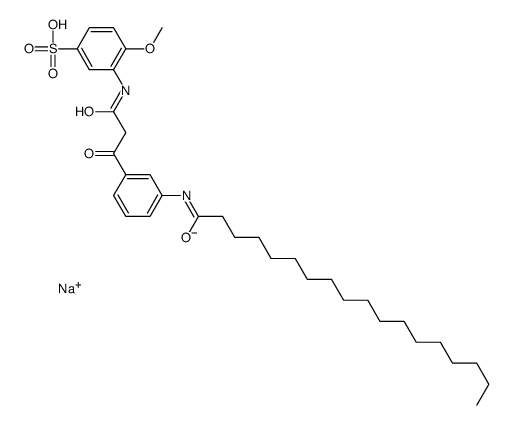 sodium 3-[[1,3-dioxo-3-[3-[(1-oxooctadecyl)amino]phenyl]propyl]amino]-4-methoxybenzenesulphonate Structure