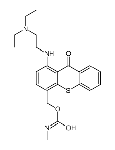 [1-[2-(diethylamino)ethylamino]-9-oxothioxanthen-4-yl]methyl N-methylcarbamate Structure