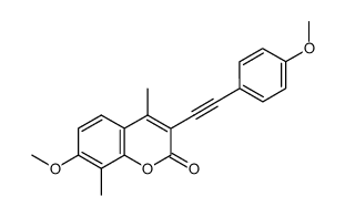7-methoxy-3-(4-methoxyphenylethynyl)-4,8-dimethyl-2H-chromen-2-one Structure