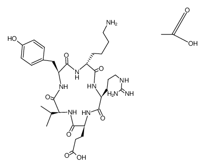 cyclo<-D-Lys-Arg-Glu-Val-Tyr->*2HOAc Structure