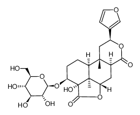 9-(furan-3-yl)-3a-hydroxy-1,10a-dimethyl-3-(3,4,5-trihydroxy-6-(hydroxymethyl)tetrahydro-2H-pyran-2-yloxy)decahydroisobenzofuro[7,1-fg]isochromene-4,7(1H,5aH)-dione结构式