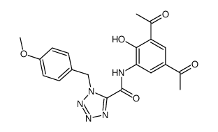 1-(4-Methoxy-benzyl)-1H-tetrazole-5-carboxylic acid (3,5-diacetyl-2-hydroxy-phenyl)-amide结构式