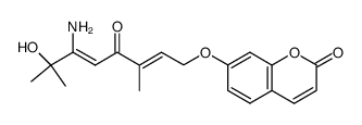 7-(((E)-6-amino-7-hydroxy-3,7-dimethyl-4-oxo-2,5-octadienyl)oxy)-2H-1-benzopyran-2-one结构式