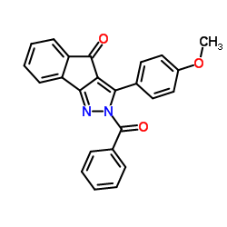 2-Benzoyl-3-(4-methoxyphenyl)indeno[1,2-c]pyrazol-4(2H)-one结构式