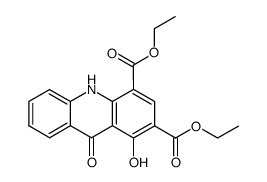 1-Hydroxy-9-oxo-9,10-dihydro-acridine-2,4-dicarboxylic acid diethyl ester Structure