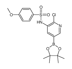 N-[2-氯-5-(4,4,5,5-四甲基-1,3,2-二噁硼烷-2-基)吡啶-3-基]-4-甲氧基苯磺酰胺结构式