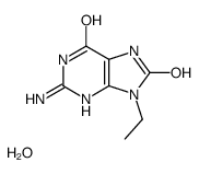 2-amino-9-ethyl-3,7-dihydropurine-6,8-dione,hydrate Structure
