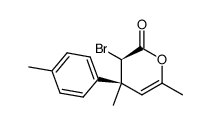 (3R,4S)-3-Bromo-4,6-dimethyl-4-p-tolyl-3,4-dihydro-pyran-2-one结构式