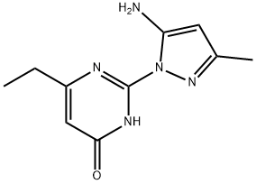 2-(5-Amino-3-methyl-1H-pyrazol-1-yl)-6-ethylpyrimidin-4(3H)-one Structure