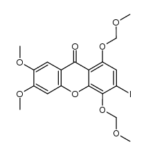 3-iodo-6,7-dimethoxy-1,4-bis(methoxymethoxy)-9H-xanthen-9-one Structure