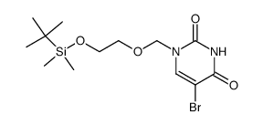 1-((2-((tert-butyldimethylsilyl)oxy)ethoxy)methyl)-5-bromouracil Structure