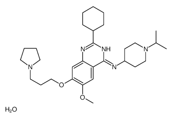 2-cyclohexyl-6-methoxy-N-(1-propan-2-ylpiperidin-4-yl)-7-(3-pyrrolidin-1-ylpropoxy)quinazolin-4-amine,hydrate Structure